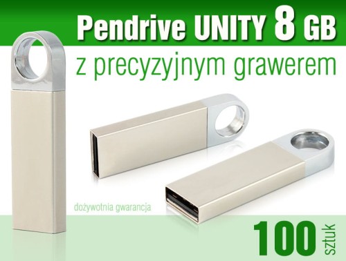 Pendrive UNITY 8 GB z grawerem - pakiet 100 szt.