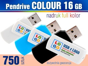 Pendrive COLOUR 16GB z  nadrukiem - pakiet 750 szt.