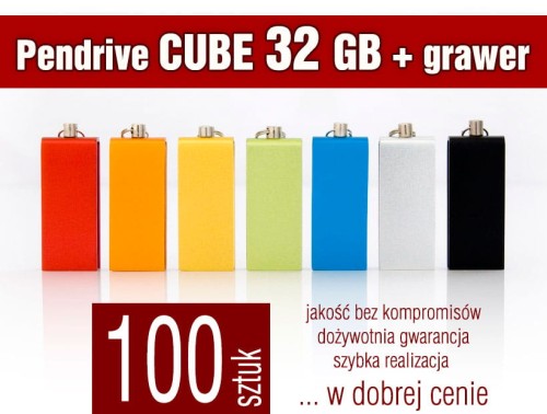 Pendrive CUBE 32 GB z grawerem - komplet 100 szt.