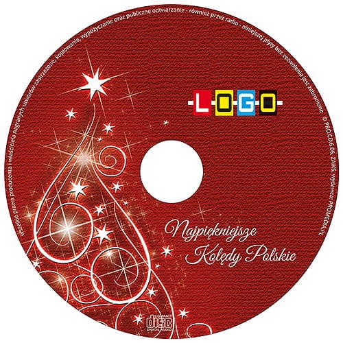 Płyty z kolędami w kopercie foliowej - BK-299 - nadruk na płycie z LOGO