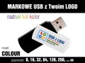 Pendrive COLOUR z nadrukiem full kolor - kolor obudowy: biało-czarny