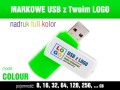 Pendrive COLOUR z nadrukiem full kolor - kolor obudowy: biało-zielony
