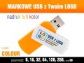 Pendrive COLOUR z nadrukiem full kolor - kolor obudowy: biało-pomaranczowy