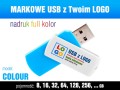Pendrive COLOUR z nadrukiem full kolor - kolor obudowy: biało-niebieski