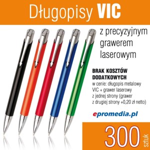 Długopisy VIC z grawerem - pakiet 300 szt.