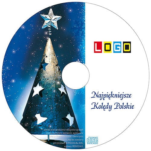 Płyty z kolędami w kopercie foliowej - BK-076 - nadruk na płycie z LOGO