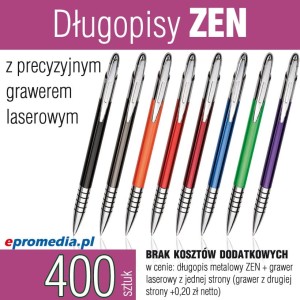 Długopisy ZEN z grawerem - pakiet 400 szt.