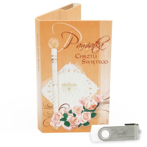 USB PACK - Chrzest - opakowanie na chrzest z pendrive - wzór CH 5001 - Pamiątka Chrztu Świętego