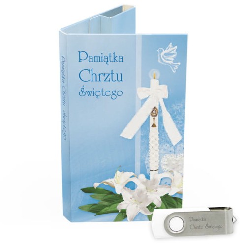 USB PACK - Chrzest - opakowanie na chrzest z pendrive - wzór CH 5002 - Pamiątka Chrztu Świętego