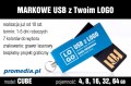 Pendrive CUBE 16 GB z grawerem - kolor niebieski