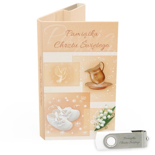 USB PACK - Chrzest - opakowanie na chrzest z pendrive - wzór CH 5005 - Pamiątka Chrztu Świętego