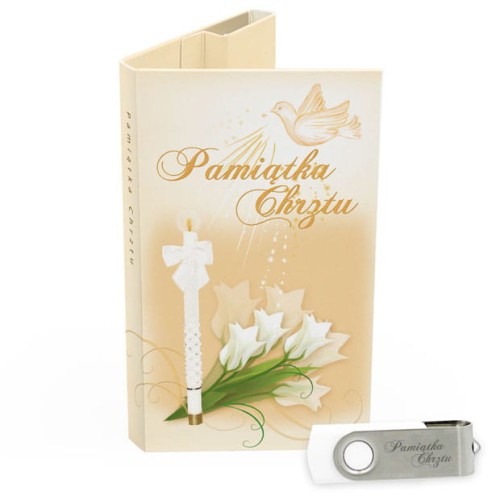 USB PACK - Chrzest - opakowanie na chrzest z pendrive - wzór CH 5006 - Pamiątka Chrztu Świętego