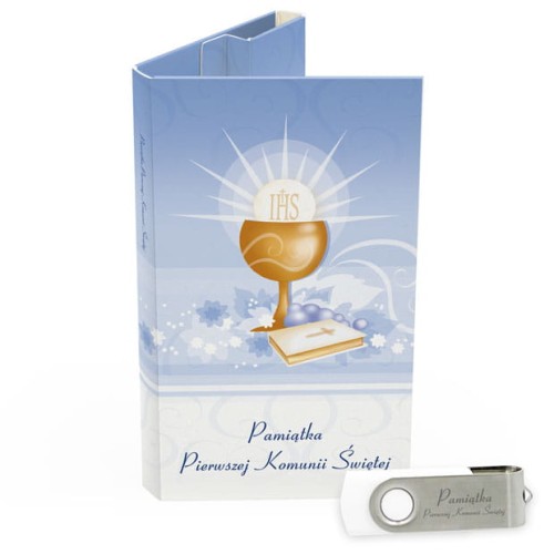USB PACK - Pierwsza Komunia Święta - opakowanie komunijne + pendrive komunijny - wzór PK 6001 - Pamiątka Pierwszej Komunii Świętej