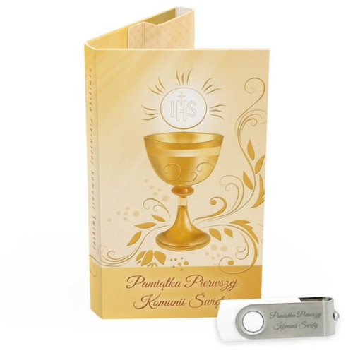 USB PACK - Pierwsza Komunia Święta - opakowanie komunijne + pendrive komunijny - wzór PK 6002 - Pamiątka Pierwszej Komunii Świętej