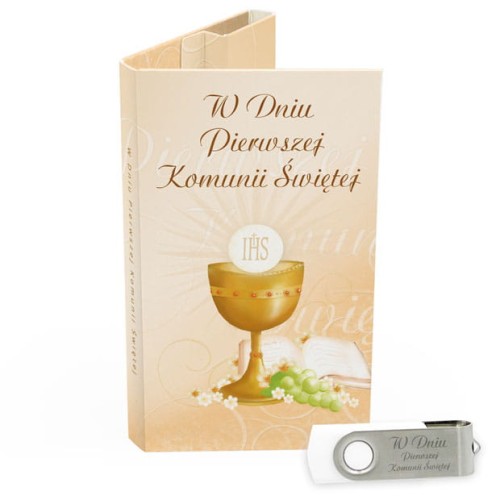 USB PACK - Pierwsza Komunia Święta - opakowanie komunijne + pendrive komunijny - wzór PK 6005 - Pamiątka Pierwszej Komunii Świętej