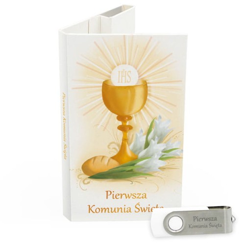 USB PACK - Pierwsza Komunia Święta - opakowanie komunijne + pendrive komunijny - wzór PK 6006 - Pamiątka Pierwszej Komunii Świętej