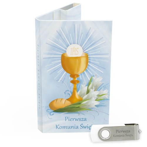 USB PACK - Pierwsza Komunia Święta - opakowanie komunijne + pendrive komunijny - wzór PK 6007 - Pamiątka Pierwszej Komunii Świętej