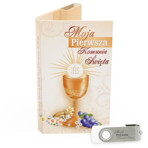 USB PACK - Pierwsza Komunia Święta - opakowanie komunijne + pendrive komunijny - wzór PK 6012 - Pamiątka Pierwszej Komunii Świętej