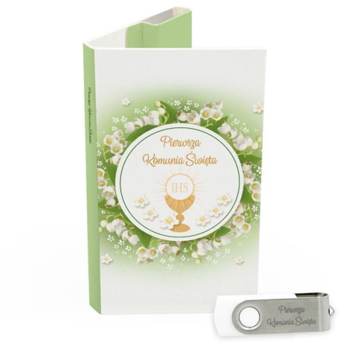 USB PACK - Pierwsza Komunia Święta - opakowanie komunijne + pendrive komunijny - wzór PK 6017 - Pamiątka Pierwszej Komunii Świętej