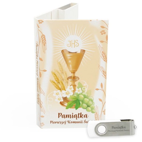 USB PACK - Pierwsza Komunia Święta - opakowanie komunijne + pendrive komunijny - wzór PK 6018 - Pamiątka Pierwszej Komunii Świętej