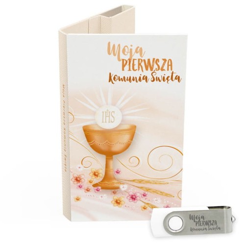 USB PACK - Pierwsza Komunia Święta - opakowanie komunijne + pendrive komunijny - wzór PK 6029 - Pamiątka Pierwszej Komunii Świętej