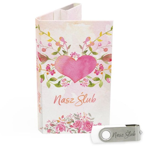 USB PACK z pendrive - ŚLUB, WESELE - opakowanie ślubne + pendrive ślubny - wzór SL 7015 - Pamiątka Ślubu, zachowaj swoje wspomnienia na pendrive, Digialbum.