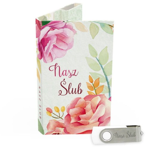 USB PACK z pendrive - ŚLUB, WESELE - opakowanie ślubne + pendrive ślubny - wzór SL 7031 - Pamiątka Ślubu, zachowaj swoje wspomnienia na pendrive, Digialbum.