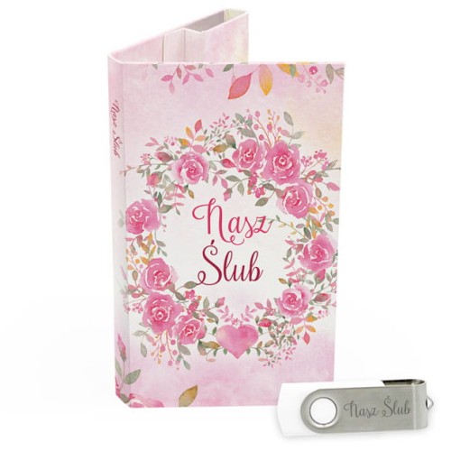 USB PACK z pendrive - ŚLUB, WESELE - opakowanie ślubne + pendrive ślubny - wzór SL 7039 - Pamiątka Ślubu, zachowaj swoje wspomnienia na pendrive, Digialbum.