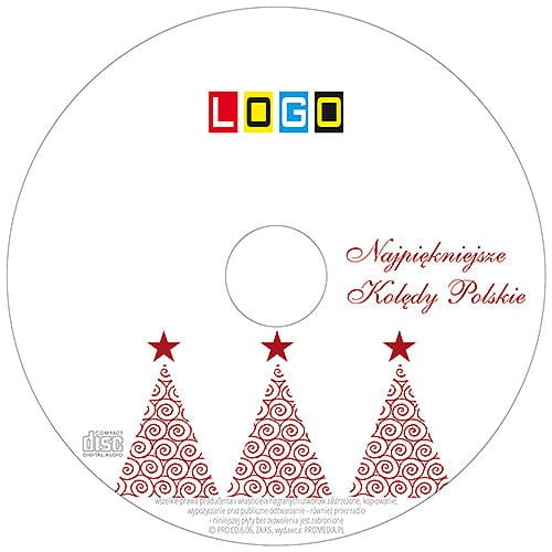Płyty z kolędami w kopercie foliowej - BK-042 - nadruk na płycie z LOGO
