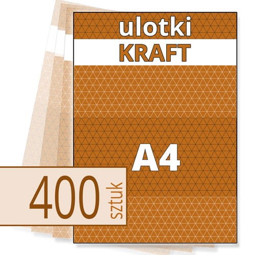 Ulotki na brązowym papierze KRAFT - A4 w atrakcyjnej niskiej cenie, z drukiem białym