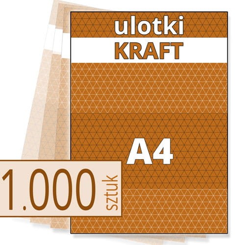 Ulotki na brązowym papierze KRAFT - A4 w atrakcyjnej niskiej cenie, z drukiem białym