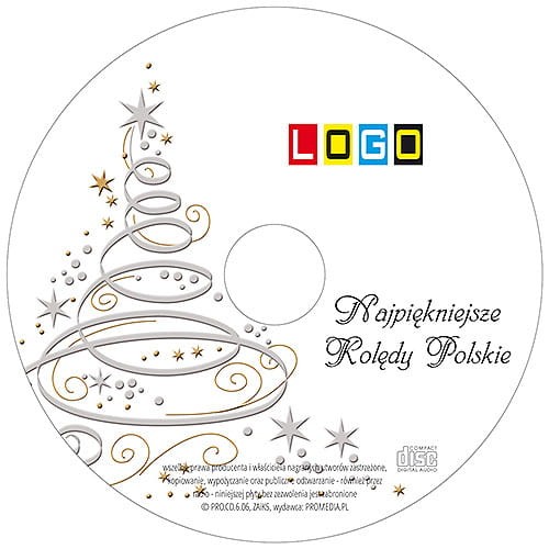 Płyty z kolędami w kopercie foliowej - BK-005 - nadruk na płycie z LOGO