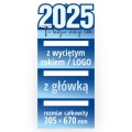 Plecki do kalendarzy trójdzielnych z wyciętym rokiem, napisem, logo