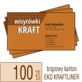 Wizytówki EKO KRAFT - w atrakcyjnej niskiej cenie - pakiet 100 szt.
