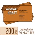 Wizytówki EKO KRAFT - w atrakcyjnej niskiej cenie - pakiet 200 szt.