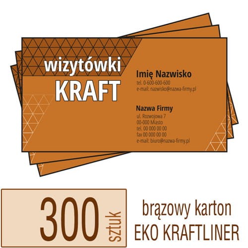 Wizytówki EKO KRAFT - w atrakcyjnej niskiej cenie - pakiet 300 szt.
