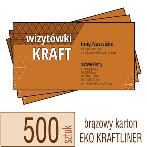 Wizytówki EKO KRAFT - w atrakcyjnej niskiej cenie - pakiet 500 szt.