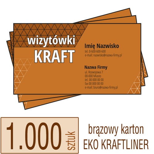 Wizytówki EKO KRAFT - w atrakcyjnej niskiej cenie - pakiet 1.000 szt.