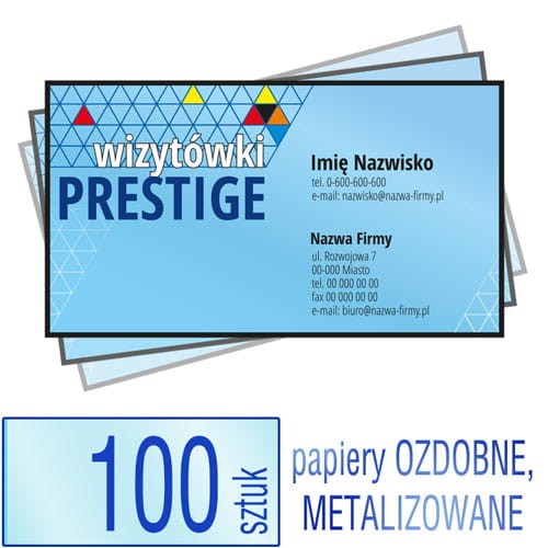 Wizytówki  PRESTIGE - różne papiery ozdobne do wyboru - pakiet 100 szt.
