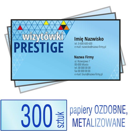 Wizytówki  PRESTIGE - różne papiery ozdobne do wyboru - pakiet 300 szt.