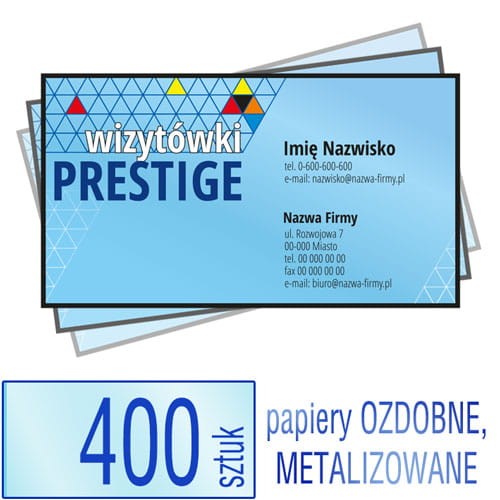 Wizytówki  PRESTIGE - różne papiery ozdobne do wyboru - pakiet 400 szt.