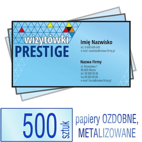 Wizytówki  PRESTIGE - różne papiery ozdobne do wyboru - pakiet 500 szt.