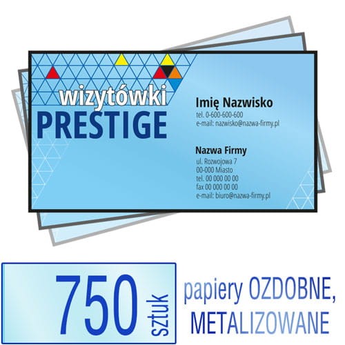Wizytówki  PRESTIGE - różne papiery ozdobne do wyboru - pakiet 750 szt.