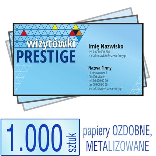 Wizytówki  PRESTIGE - różne papiery ozdobne do wyboru - pakiet 1.000 szt.