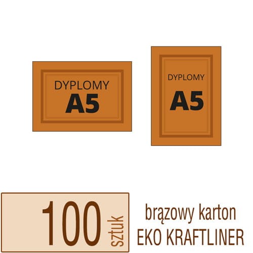 Dyplomy, Certyfikaty A5 EKO KRAFT - pakiet 100 sztuk