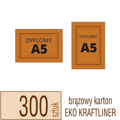 Dyplomy, Certyfikaty A5 EKO KRAFT - pakiet 300 sztuk
