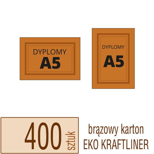 Dyplomy, Certyfikaty A5 EKO KRAFT - pakiet 400 sztuk
