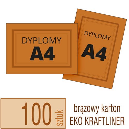 Dyplomy / Certyfikaty A4 EKO KRAFT - pakiet 100 sztuk