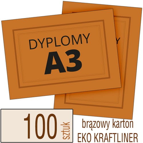 Dyplomy, Certyfikaty A3 Eko KRAFT - pakiet 100 sztuk