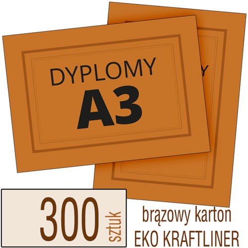 Dyplomy, Certyfikaty A3 Eko KRAFT - pakiet 300 sztuk